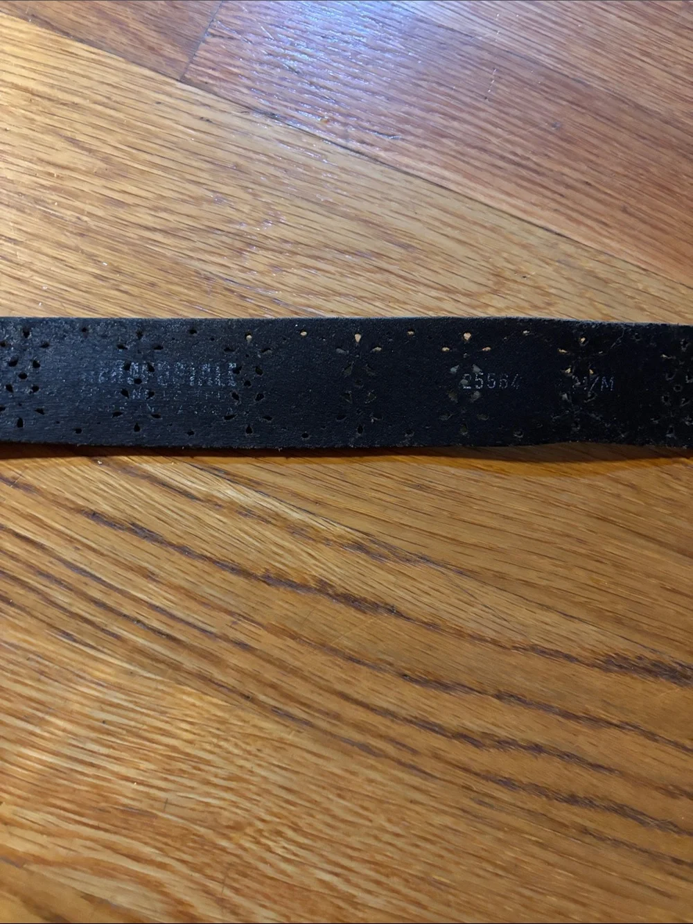Black womens  Perforated Leather Belt